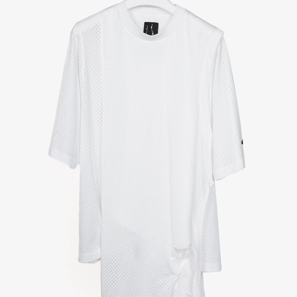 Rick Owens X Champion White Mesh Layered Tee